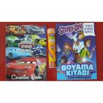 Ada Çanta Kırtasiye 2 Adet Stickerli Boyama Kitabı ve 12 Li Tüp Kuru Boya Kalemi KH89656