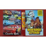 Ada Çanta Kırtasiye 2 Adet Stickerli Boyama Kitabı ve 12 Li Tüp Kuru Boya Kalemi UZ8596666