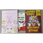 Ada Çanta Kırtasiye 2 Adet Stickerli Boyama Kitabı ve 12'li Kuru Boya Kalemi KA600484