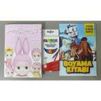 Ada Çanta Kırtasiye 2 Adet Stickerli Boyama Kitabı ve 12'li Kuru Boya Kalemi YV600480