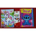 Ada Çanta Kırtasiye 2 Adet Stickerli Karakter Figürlü Boyama Kitabı ve 12 Li Kuru Boya Kalemi AD200537