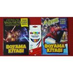 Ada Çanta Kırtasiye 2 Adet Stickerli Karakter Figürlü Boyama Kitabı ve 12 Li Kuru Boya Kalemi CS6630447