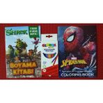 Ada Çanta Kırtasiye 2 Adet Stickerli Karakter Figürlü Boyama Kitabı ve 12 Li Kuru Boya Kalemi HB855244