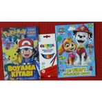 Ada Çanta Kırtasiye 2 Adet Stickerli Karakter Figürlü Boyama Kitabı ve 12 Li Kuru Boya Kalemi RE993002