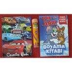Ada Çanta Kırtasiye 2 Adet Stickerli Karakter Figürlü Boyama Kitabı ve 12 Li Tüp Kuru Boya Kalemi BG895866