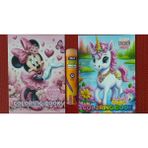 Ada Çanta Kırtasiye 2 Adet Stickerli Karakter Figürlü Boyama Kitabı ve 12 Li Tüp Kuru Boya Kalemi CC680031