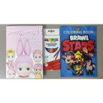 Ada Çanta Kırtasiye 2 Adet Stickerli Karakter Figürlü Boyama Kitabı ve 12'li Kuru Boya Kalemi AD600406
