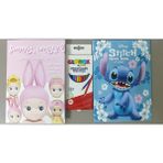 Ada Çanta Kırtasiye 2 Adet Stickerli Karakter Figürlü Boyama Kitabı ve 12'li Kuru Boya Kalemi AD600410
