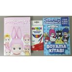 Ada Çanta Kırtasiye 2 Adet Stickerli Karakter Figürlü Boyama Kitabı ve 12'li Kuru Boya Kalemi AD600477
