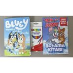 Ada Çanta Kırtasiye 2 Adet Stickerli Karakter Figürlü Boyama Kitabı ve 12'li Kuru Boya Kalemi AD600496
