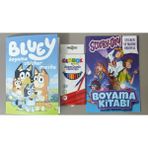 Ada Çanta Kırtasiye 2 Adet Stickerli Karakter Figürlü Boyama Kitabı ve 12'li Kuru Boya Kalemi AD600497