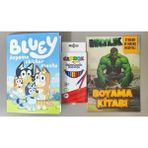 Ada Çanta Kırtasiye 2 Adet Stickerli Karakter Figürlü Boyama Kitabı ve 12'li Kuru Boya Kalemi AD600611