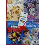 Ada Çanta Kırtasiye 4 Adet Stickerli Boyama Kitabı ve 12 Li Kuru Boya Kalemi CF8900005