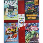 Ada Çanta Kırtasiye 4 Adet Stickerli Boyama Kitabı ve 12 Li Kuru Boya Kalemi OV9859444