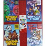 Ada Çanta Kırtasiye 4 Adet Stickerli Boyama Kitabı ve 12 Li Kuru Boya Kalemi VP11188566