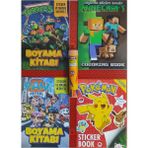 Ada Çanta Kırtasiye 4 Adet Stickerli Boyama Kitabı ve 12 Li Tüp Kuru Boya Kalemi BS2208