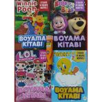 Ada Çanta Kırtasiye 4 Adet Stickerli Boyama Kitabı ve 12 Li Tüp Kuru Boya Kalemi EE11110606