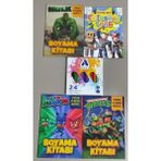 Ada Çanta Kırtasiye 4 Adet Stickerli Boyama Kitabı ve 24'lü Adel Kuru Boya Kalemi VT889997