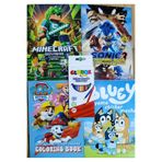 ada çanta kırtasiye 4 adet stickerli boyama kitabı ve globox kuru boya (sonic3/minecraft/pawpatrol/bluey) AD838327