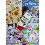 Ada Çanta Kırtasiye 4 Adet Stickerli Karakter Figürlü Boyama Kitabı 12 Li Kuru Boya Kalemi AD501601