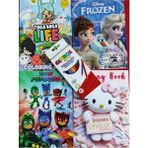 Ada Çanta Kırtasiye 4 Adet Stickerli Karakter Figürlü Boyama Kitabı 12 Li Kuru Boya Kalemi FR115204