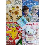 Ada Çanta Kırtasiye 4 Adet Stickerli Karakter Figürlü Boyama Kitabı 12 Li Pastel Boya Kalemi AD50724