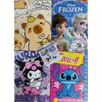 Ada Çanta Kırtasiye 4 Adet Stickerli Karakter Figürlü Boyama Kitabı 12 Li Pastel Boya Kalemi AD50725