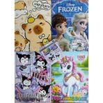 Ada Çanta Kırtasiye 4 Adet Stickerli Karakter Figürlü Boyama Kitabı 12 Li Pastel Boya Kalemi AD50726