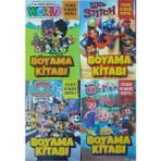Ada Çanta Kırtasiye 4 Adet Stickerli Karakter Figürlü Boyama Kitabı AD200529