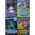 Ada Çanta Kırtasiye 4 Adet Stickerli Karakter Figürlü Boyama Kitabı KY93302