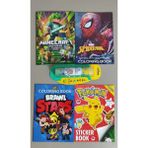 Ada Çanta Kırtasiye 4 Adet Stickerli Karakter Figürlü Boyama Kitabı ve 12 Li Adel Tüp Kuru Boya Kalemi AD100010