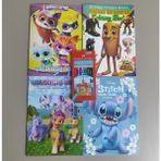 Ada Çanta Kırtasiye 4 Adet Stickerli Karakter Figürlü Boyama Kitabı ve 12 Li Fc Kuru Boya Kalemi XX0048