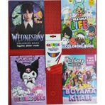 Ada Çanta Kırtasiye 4 Adet Stickerli Karakter Figürlü Boyama Kitabı ve 12 Li Kuru Boya Kalemi AD200720
