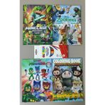 Ada Çanta Kırtasiye 4 Adet Stickerli Karakter Figürlü Boyama Kitabı ve 12 Li Kuru Boya Kalemi AD2411