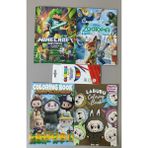 Ada Çanta Kırtasiye 4 Adet Stickerli Karakter Figürlü Boyama Kitabı ve 12 Li Kuru Boya Kalemi AD2424