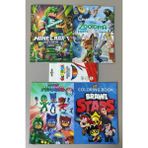 Ada Çanta Kırtasiye 4 Adet Stickerli Karakter Figürlü Boyama Kitabı ve 12 Li Kuru Boya Kalemi AD2426