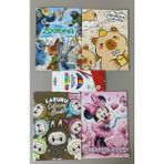 Ada Çanta Kırtasiye 4 Adet Stickerli Karakter Figürlü Boyama Kitabı ve 12 Li Kuru Boya Kalemi AD2468