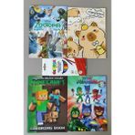 Ada Çanta Kırtasiye 4 Adet Stickerli Karakter Figürlü Boyama Kitabı ve 12 Li Kuru Boya Kalemi AD2478