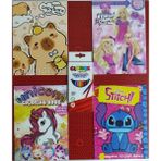 Ada Çanta Kırtasiye 4 Adet Stickerli Karakter Figürlü Boyama Kitabı ve 12 Li Kuru Boya Kalemi AD533314