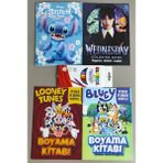 Ada Çanta Kırtasiye 4 Adet Stickerli Karakter Figürlü Boyama Kitabı ve 12 Li Kuru Boya Kalemi CO954521