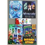 Ada Çanta Kırtasiye 4 Adet Stickerli Karakter Figürlü Boyama Kitabı ve 12 Li Kuru Boya Kalemi DA98560