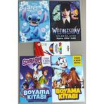 Ada Çanta Kırtasiye 4 Adet Stickerli Karakter Figürlü Boyama Kitabı ve 12 Li Kuru Boya Kalemi HS32984