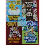 Ada Çanta Kırtasiye 4 Adet Stickerli Karakter Figürlü Boyama Kitabı ve 12 Li Pastel Boya Kalemi CB98759