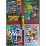 Ada Çanta Kırtasiye 4 Adet Stickerli Karakter Figürlü Boyama Kitabı ve 12 Li Tüp Kuru Boya Kalemi NH99504