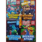 Ada Çanta Kırtasiye 4 Adet Stickerli Karakter Figürlü Boyama Kitabı ve 12 Li Tüp Kuru Boya Kalemi UA985665