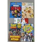 Ada Çanta Kırtasiye 4 Adet Stickerli Karakter Figürlü Boyama Kitabı ve 12'li Kuru Boya Kalemi AD1702