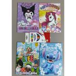Ada Çanta Kırtasiye 4 Adet Stickerli Karakter Figürlü Boyama Kitabı ve 12'li Kuru Boya Kalemi AD71238