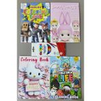 Ada Çanta Kırtasiye 4 Adet Stickerli Karakter Figürlü Boyama Kitabı ve 12'li Kuru Boya Kalemi AD9708
