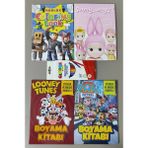 Ada Çanta Kırtasiye 4 Adet Stickerli Karakter Figürlü Boyama Kitabı ve 12'li Kuru Boya Kalemi GZ89596