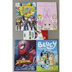 Ada Çanta Kırtasiye 4 Adet Stickerli Karakter Figürlü Boyama Kitabı ve 12'li Kuru Boya Kalemi HZ900367